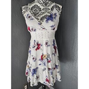 Women's Eyeshadow Spaghetti Strap Floral Dress Size X Small XS Lace Layered